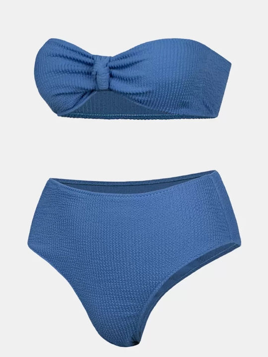 Set Bikini Hohe Taille Blau Royal