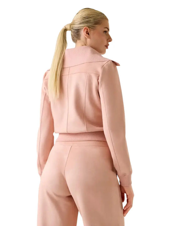 Women's Sweatshirt Cardigan Pink