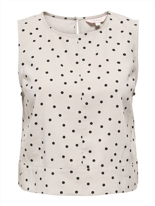 Women's Sleeveless Beige Blouse