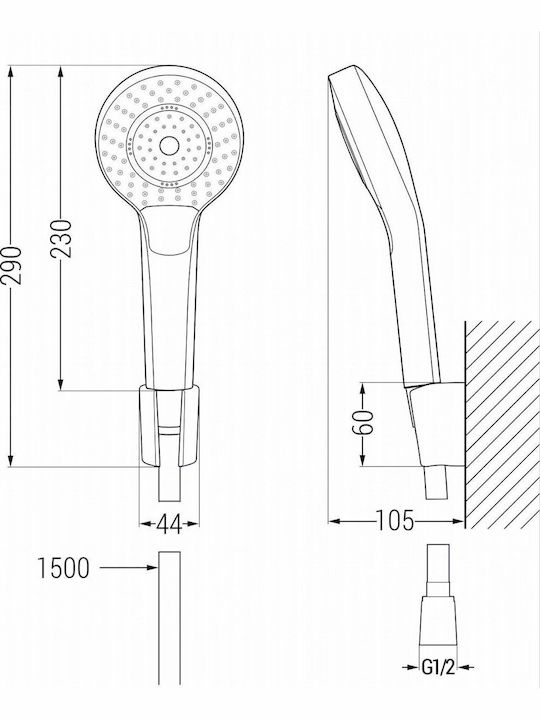 Mexen Baterie Amestecare Cadă Termostatică Set Complet Albă