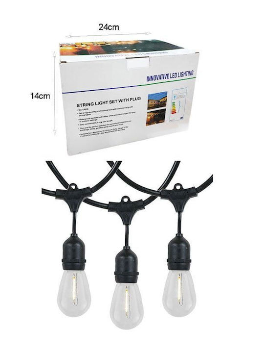 Висящи Светлини Водоустойчива Гирлянда За Осветление LED 5м с 10 Крушки