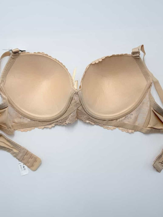 Beige Büstenhalter mit leichter Polsterung
