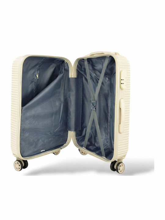 Ormi Cabin Hard Travel Suitcase Cream With 4 Wheels Height 55cm