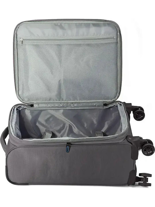 Benzi Medium Fabric Gray Travel Suitcase with 4 Wheels Height 68cm