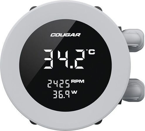 Cougar Poseidon Vistek Water Cooling System AIO CPU with 2 120mm Fans and ARGB Lighting White