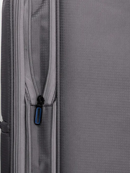 Benzi Medium Fabric Gray Travel Suitcase with 4 Wheels Height 68cm