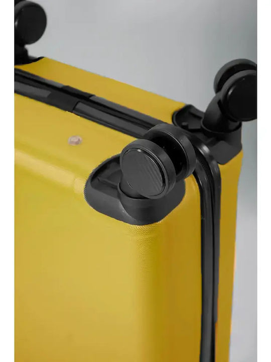 Benzi Cabin Travel Suitcase Hard Yellow with 4 Wheels Height 55cm