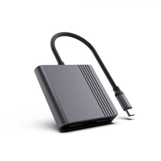 Cablexpert USB-C Докинг Станция с HDMI 4K PD и Свързване на 2 Монитора Черна (A-CM-HDMIFDPF-01)