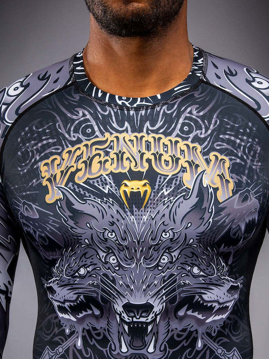Venum Venum Männer Lange Ärmel Kampfkunst T-Shirt für Jiu-Jitsu Schwarz