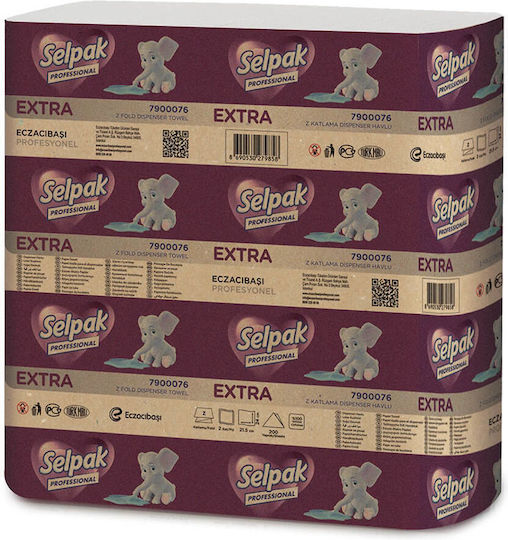 Selpak Professional Ζικ-Ζακ Χαρτοπετσέτα Πολύχρωμη 200τμχ