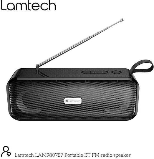 Lamtech LAM980787 Φορητό Ραδιόφωνο Επαναφορτιζόμενο με Bluetooth και USB Μαύρο
