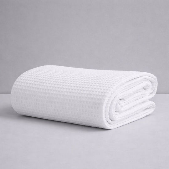 Astron Italy Waffle Single Hotel Blanket Hotel Pique Blanket White 165x245cm