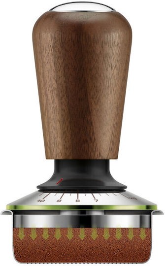 Sage Tamper with Flat Surface 54mm in Brown Color