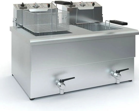 ΤζεΘάν Ηλεκτρική Φριτέζα Διπλή 15kW Χωρητικότητας 2x12lt 74x52x53cm ΤX10 380V