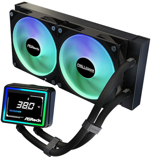 ASRock Challenger 240 Digital Water Cooling AIO CPU With 2 Fans 120mm And ARGB Lighting