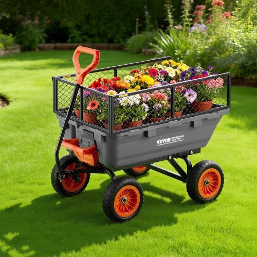 Dump Garden Cart for Log Transport Plastic with Maximum Load Capacity 362kg