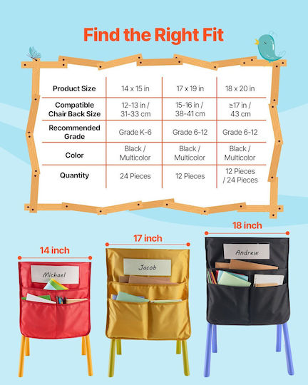 Vevor Classroom Seat 24pcs 18x20cm