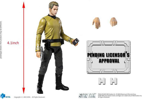 Hiya Toys Star Trek 2009 Kirk Exquisites Mini Action-Figur Höhe 10cm in Maßstab 1:18