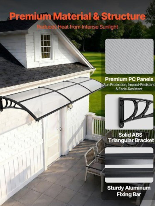 Vevor Polycarbonate Capony Roof for Door and Window P117xB38cm