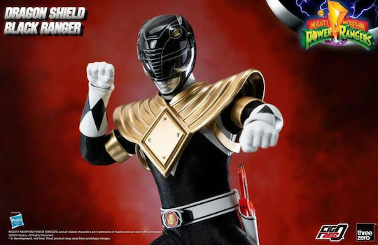 Threezero Mighty Morphin Power Rangers: Dragon Shield Black Ranger Φιγούρα Δράσης ύψους 35εκ. σε Κλίμακα 1:6