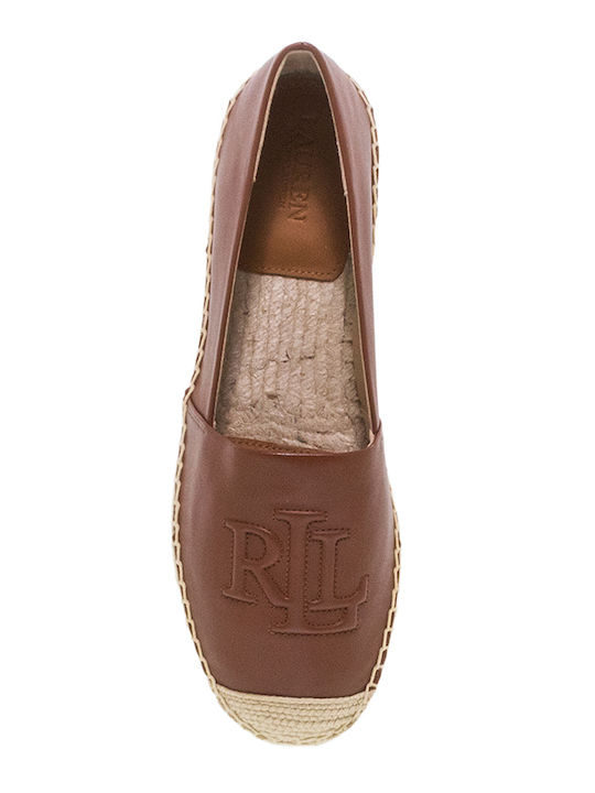 Cameryn Leather Women's Espadrilles in Brown Colour