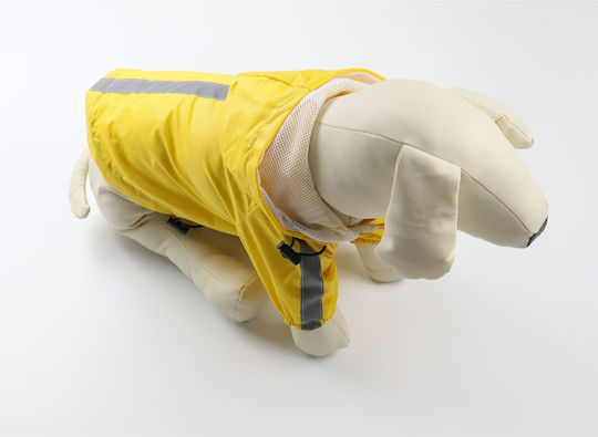 Animal Dog Coat Waterproof Hooded Yellow With Back Length 32 cm
