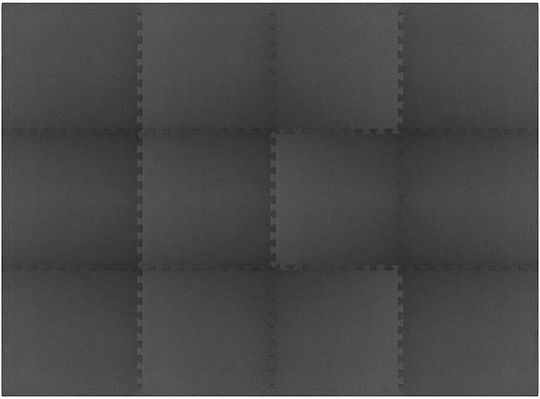 vidaXL Puzzle Gymnastikmatten Schwarz 60x60x1cm 12Stücke