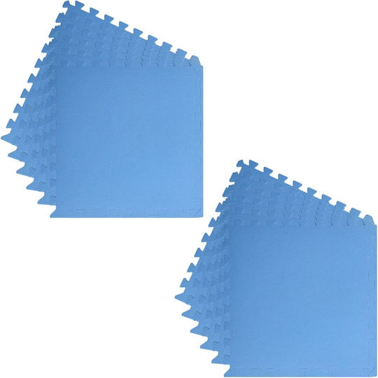 vidaXL Δάπεδα Παζλ Γυμναστηρίου Μπλε 60x60x1cm 12τμχ