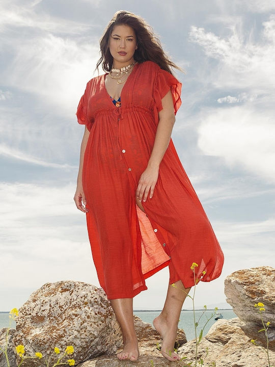 Rock Club Women's Maxi Beach Dress Orange
