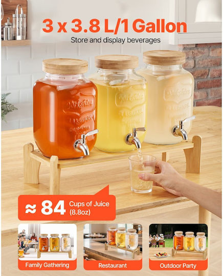 Vevor Τριπλός Διανεμητής Κρύων Ροφημάτων 3x3.8lt 3τμχ