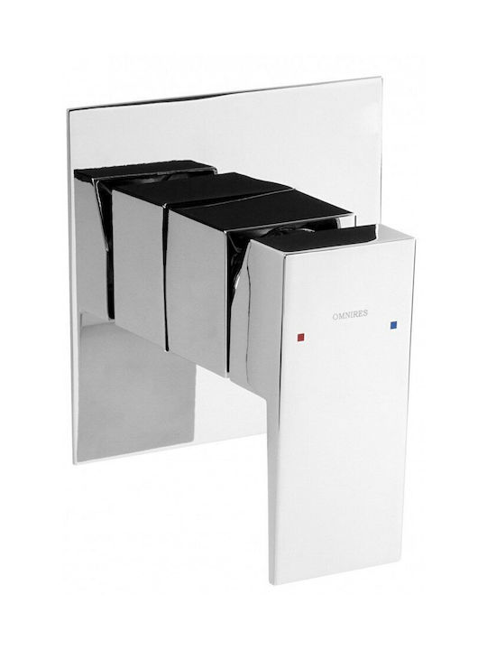 Omnires Eingebaute Wasserhähne Mixer & Versorgungsset für Dusche Silber