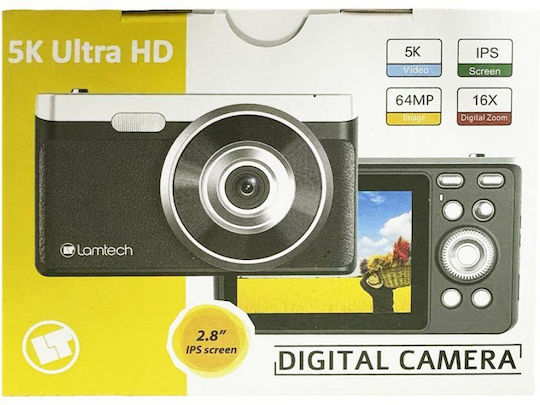 Lamtech LAM981043 128GB Action Camera 5K με Οθόνη 2.8" Μαύρη