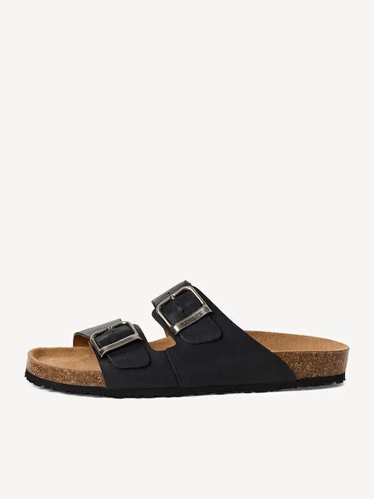 Leather Men's Sandals in Black Colour