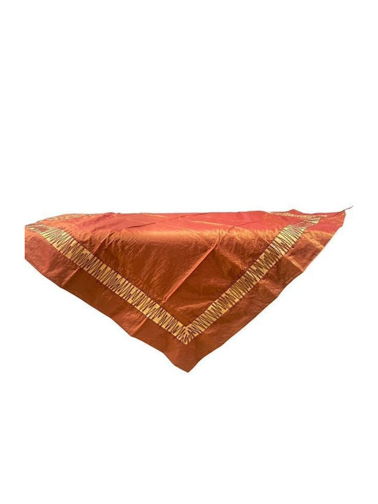 Runner Cu Broderie Set 3 Bucăți Roșu-Cupru