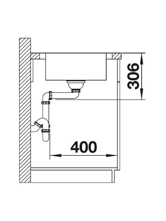 Blanco Ένθετος Νεροχύτης Inox Brushed Μ86xΠ50cm Γκρι