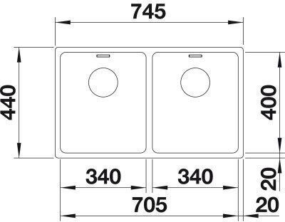 Blanco 522983 Ένθετος Inox Μ75.4xΠ44cm Γκρι Blanco 522983 Ένθετος Inox Μ75.4xΠ44cm Γκρι