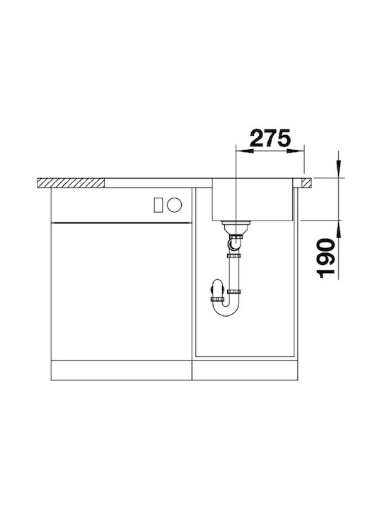 Blanco Ένθετος Νεροχύτης Inox Brushed Μ86xΠ50cm Γκρι