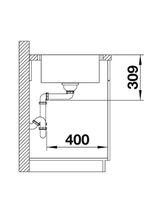 Blanco Drop-In Sink Inox Brushed W60.5xD50cm Gray