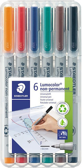 Staedtler Staedtler Marker for Slides Lumocolor F Nonperm 6 Pieces