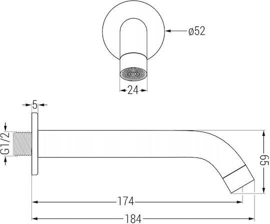 Mexen Built-in Mixer Mouthpiece Telephone & Shower Head Set for Shower