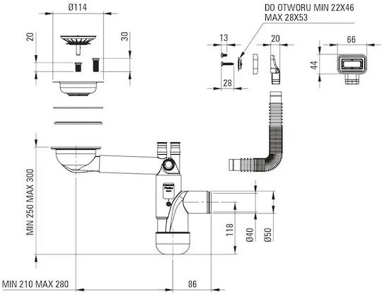 Deante Drop-In Chiuvetă Inox L49xW44cm Gri