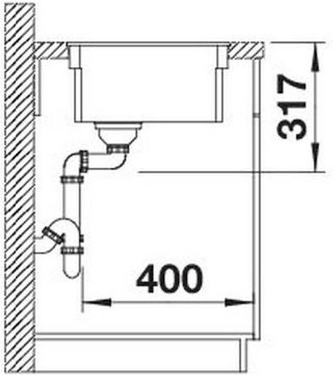 Blanco Ένθετος Νεροχύτης Inox με Μπαταρία Μ53xΠ47cm Μαύρος