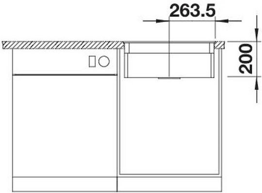 Blanco Ένθετος Νεροχύτης Inox με Μπαταρία Μ53xΠ47cm Μαύρος