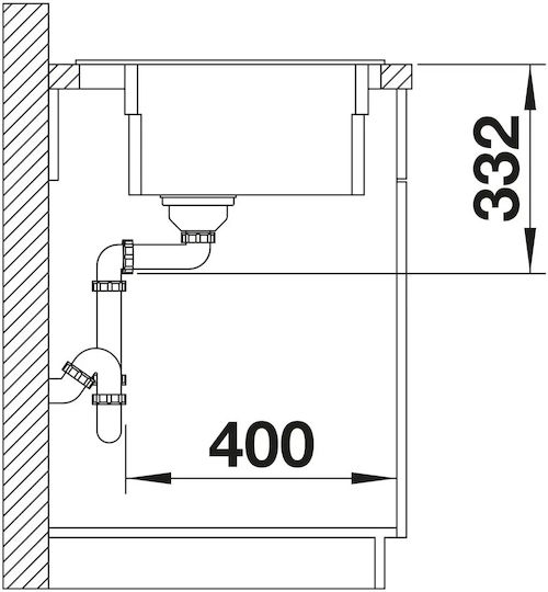Blanco 525890 Ένθετος Inox Μ60xΠ51cm Μαύρος