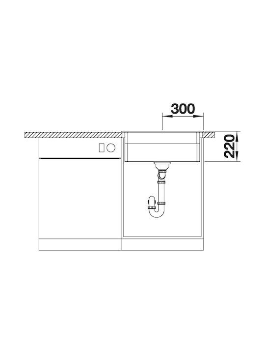 Blanco Drop-In Spüle aus Verbundgranulat mit Wasserhahn B60xT51cm Gray