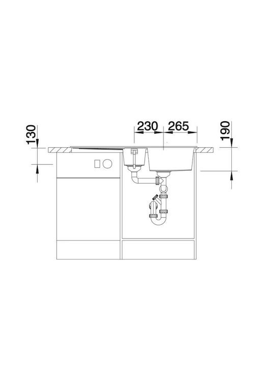 Blanco Drop-In Chiuvetă din Granit Sintetic cu robinet L100xW50cm Gri