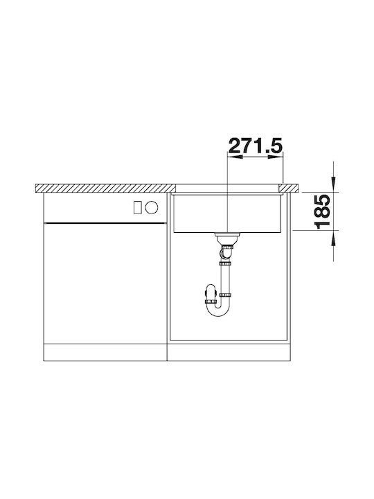 Blanco Drop-In Spüle aus Verbundgranulat mit Wasserhahn B54.3xT45.6cm