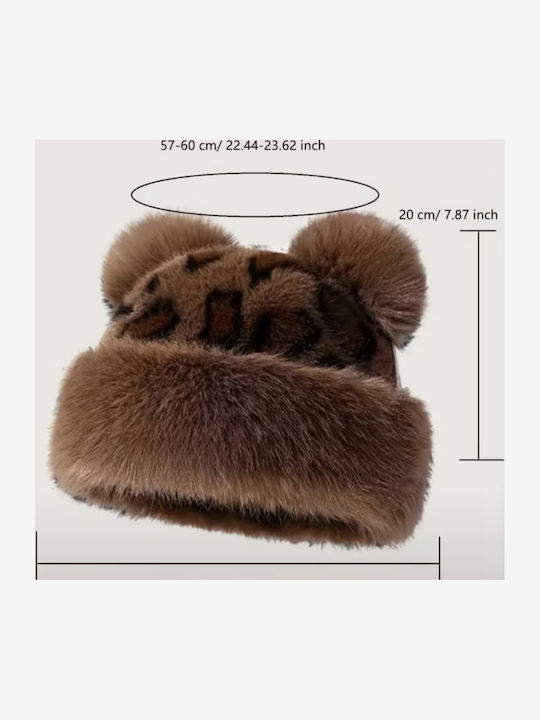 Pom Pom Beanie Unisex Căciulă Tricotată Maro
