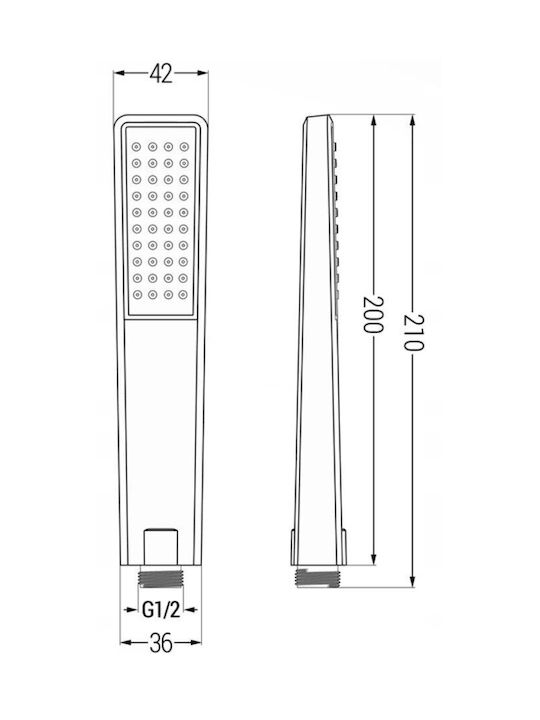 Mexen Eingebaute Mischbatterie, Telefon & Duschkopf-Set für Dusche Silber