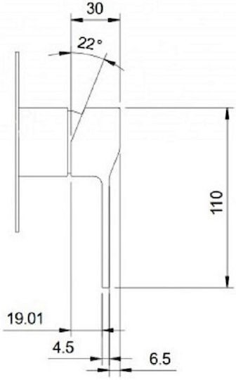 Omnires Built-in Mixer & Mouthpiece Set for Bathroom Sink Silver